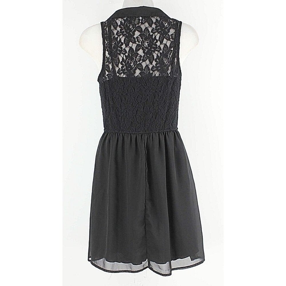 Speechless Sz S Black Lace Top Sheer Lined Skirt Poly Cotton Nylon Dress - Picture 3 of 5